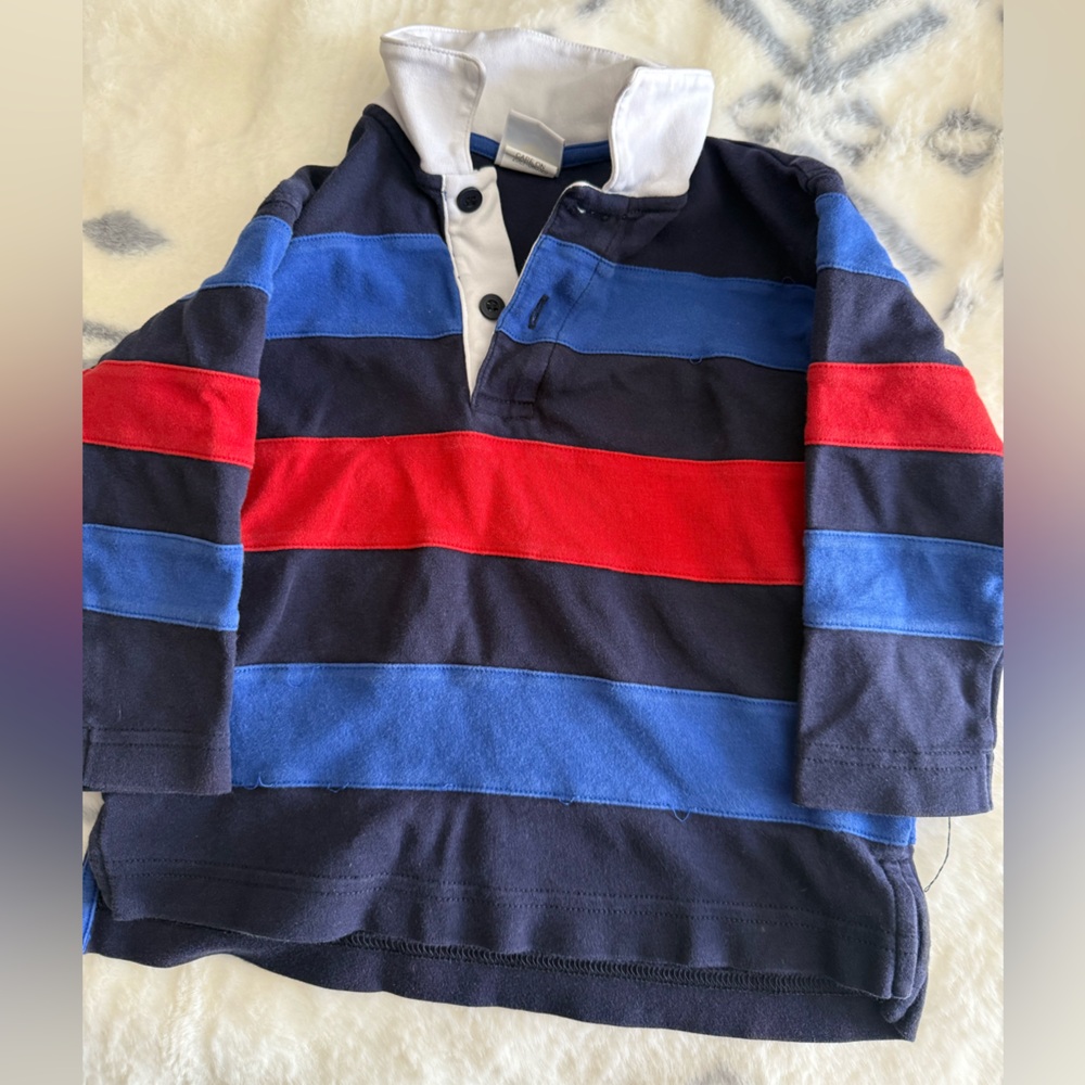 Florence Eiseman Blue and Red Striped Kids Shirt